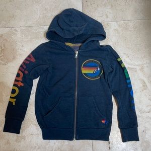 Aviator Nation Full Zip Sweatshirt - Navy - Kids Size 8